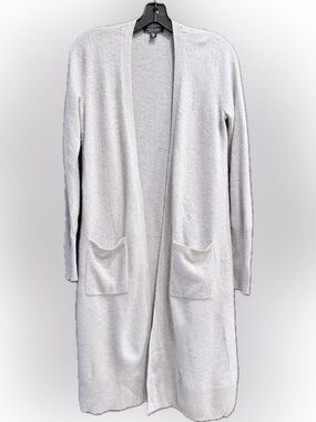 Saks Fifth Avenue Cashmere Gray Open-Front Pockets Duster